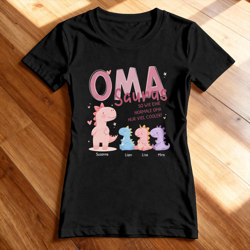 Personalisiertes T-Shirt - Omasaurus mit 1-10 Kindern